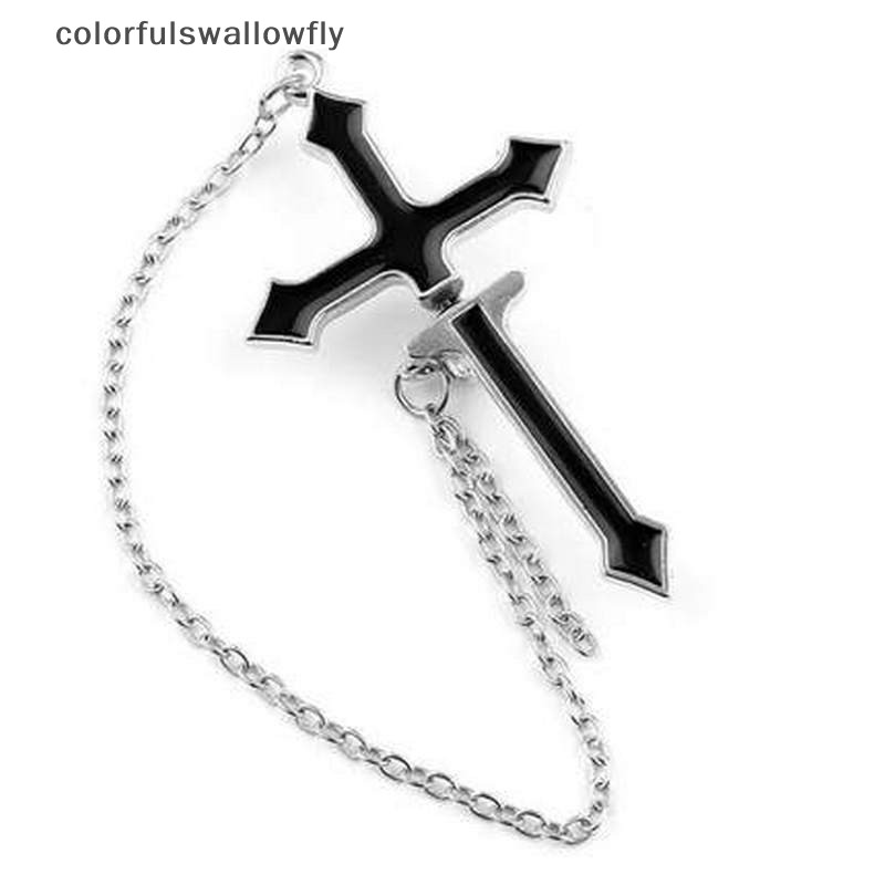 Colorfulswallowfly ต่างหูสตั๊ด จี้ไม้กางเขน ประดับคริสตัล สไตล์พังก์ กอธิค วินเทจ เครื่องประดับแฟชั่น สําหรับผู้หญิง ของขวัญ COD