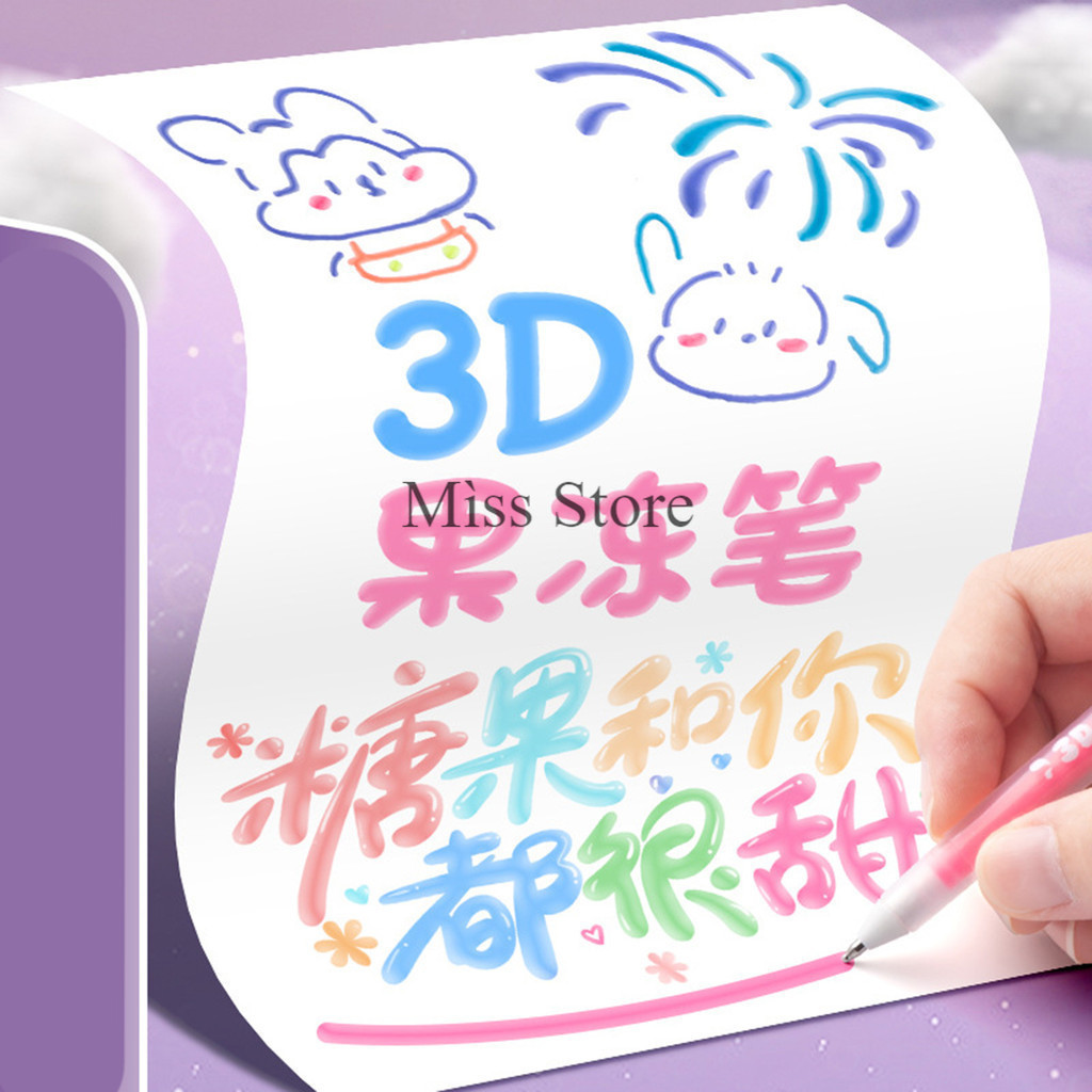 ปากกาเจลลี่ ปากกา3D กันน้ํา สีสวยคมชัด ขนาด 8/12 สี สําหรับทําเล็บ แก้ว เซรามิค รูปภาพกราฟฟิติ DIY - รูปที่ 5