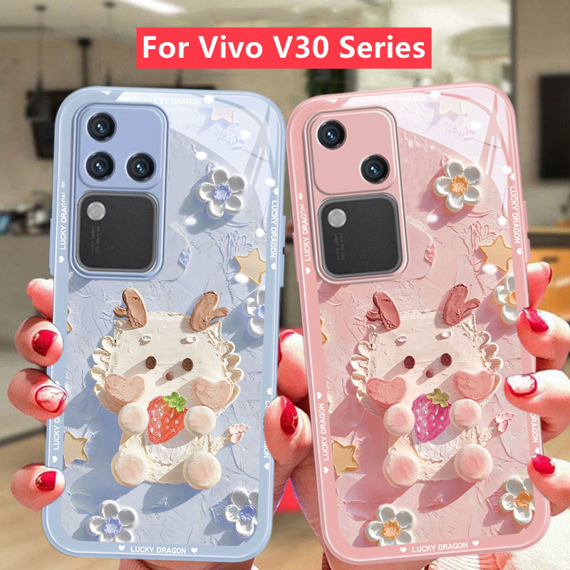 เคส Vivo V30 V29 5G เคส เคสโทรศัพท์ กันกระแทก พร้อมฝาครอบเลนส์กล้อง เคสโทรศัพท์กระจกเหลว หรูหรา