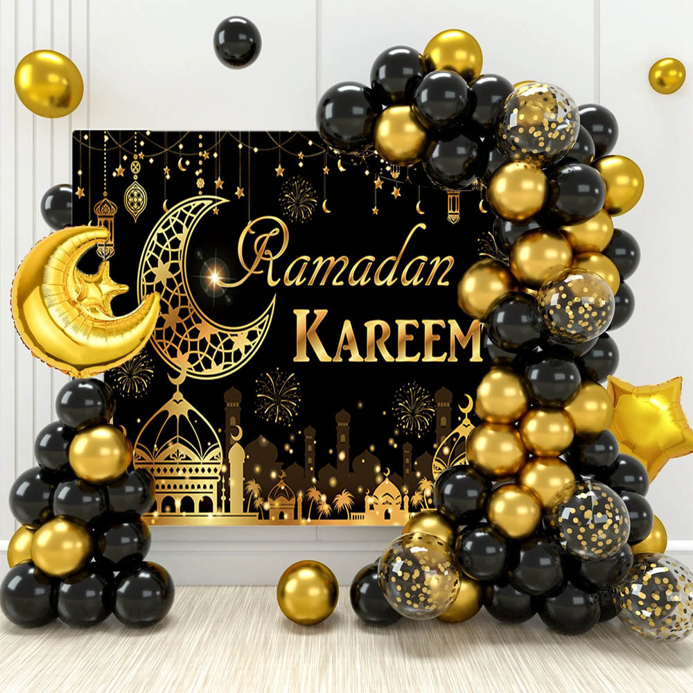 ลูกโป่ง Eid Mubarak 2026 Ramadan Ramadan Kareem สําหรับตกแต่งบ้าน 70 ชิ้น