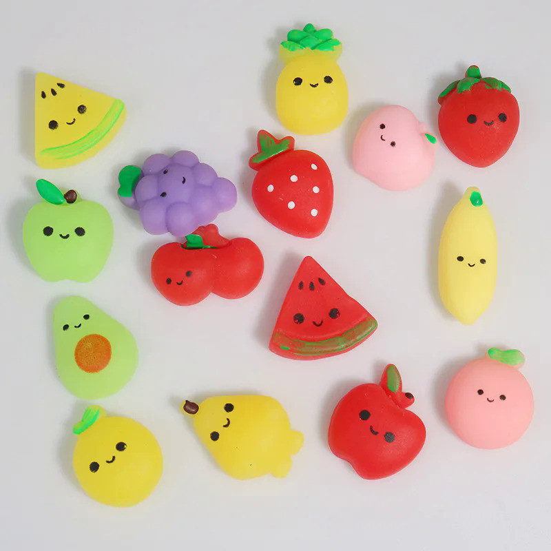 10pcs Kawaii Mochi Squishy Toys for Kids,Mini Fruits Stress Relief Toys for Christmas Party Favors,C