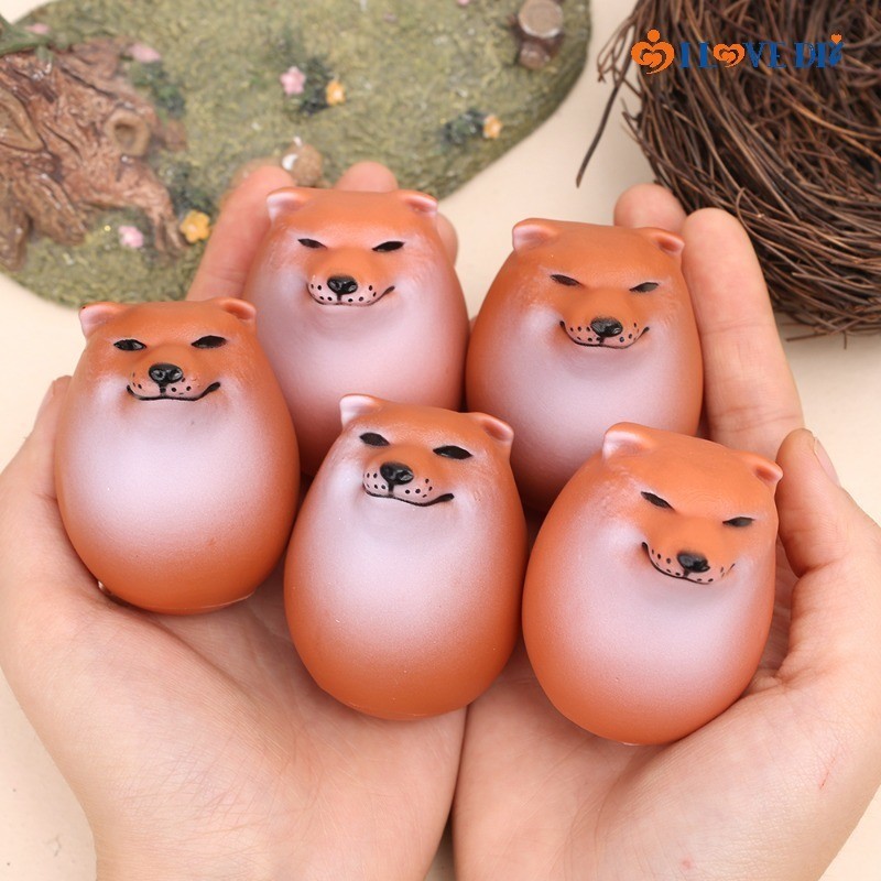 ของเล่นตุ๊กตาสุนัขชิบะ PVC รูปไข่ เสมือนจริง บรรเทาความเครียด สร้างสรรค์ สําหรับตกแต่งบ้าน ออฟฟิศ