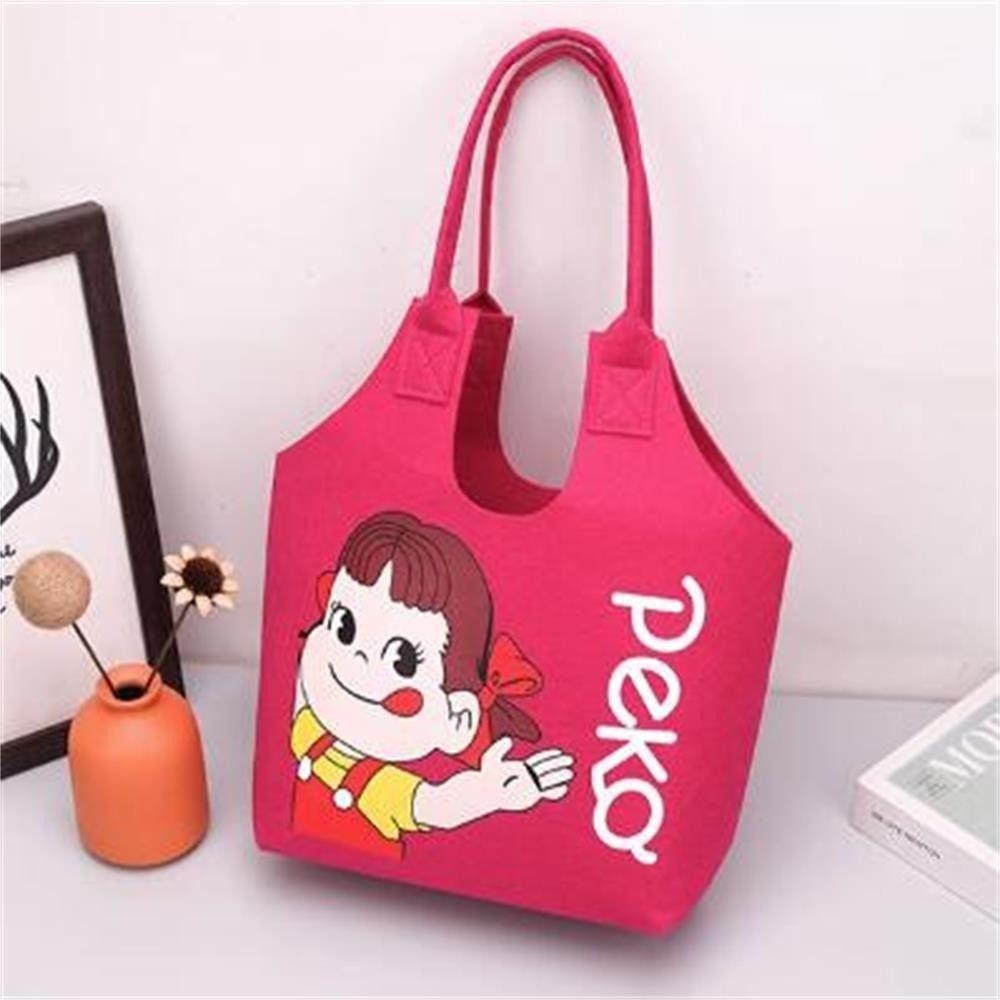 Eucalytus1 กระเป๋าสักหลาด, การ์ตูนทนทาน Felt Tote Bag, รูปแบบเรียบง่ายทุกวันใช้กระเป๋าถือช้อปปิ้ง
