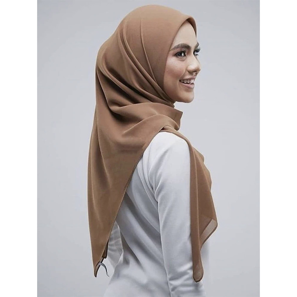 Square Hijab Chiffon Headscarves For Women Muslim Fashion Shawls Plain Chiffon Headwraps Hijab Scarf