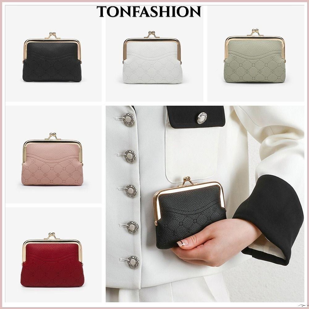 Tonfashion กระเป๋าใส่เหรียญ หนัง PU ลายดอกไม้ หรูหรา ขนาดเล็ก แฟชั่นสําหรับผู้หญิง