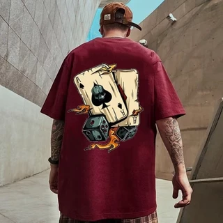 【M-8XL 】เสื้อยืดคอกลม แขนสั้น พิมพ์ลาย สไตล์อเมริกันย้อนยุค โอเวอร์ไซซ์ แฟชั่นสําหรับผู้ชาย