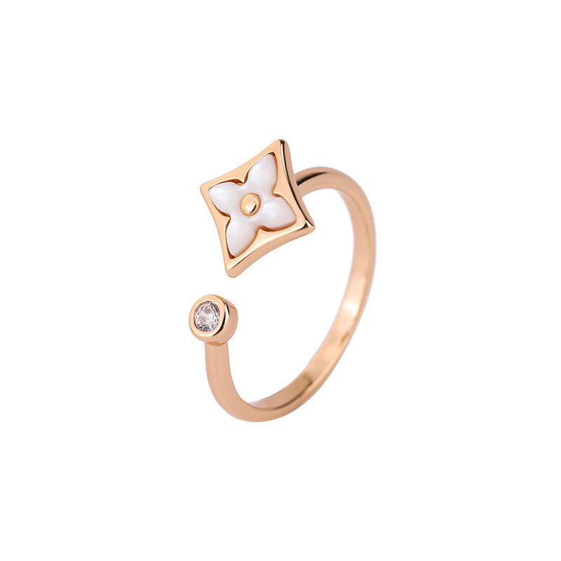 แหวนเงิน เกรด S925 รูปใบโคลเวอร์สี่แฉก ขนาดเล็ก แบบเรียบง่าย สไตล์ญี่ปุ่น และเกาหลี - รูปที่ 3