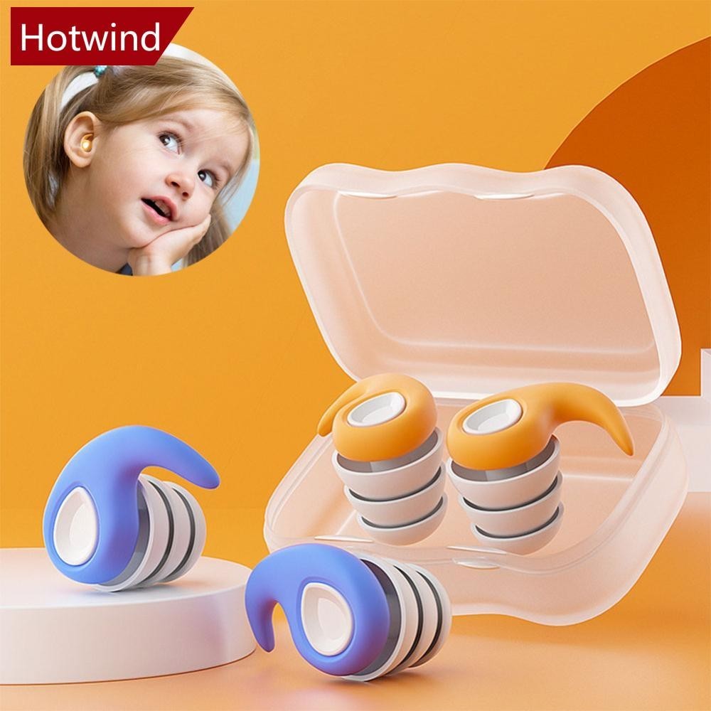 Hotwind ที่อุดหู ซิลิโคน สามชั้น ลดเสียงรบกวน นุ่ม สบาย ฉนวนกันเสียง นอนหลับ ที่อุดหู สําหรับเด็ก ผู้ใหญ่ I8J7