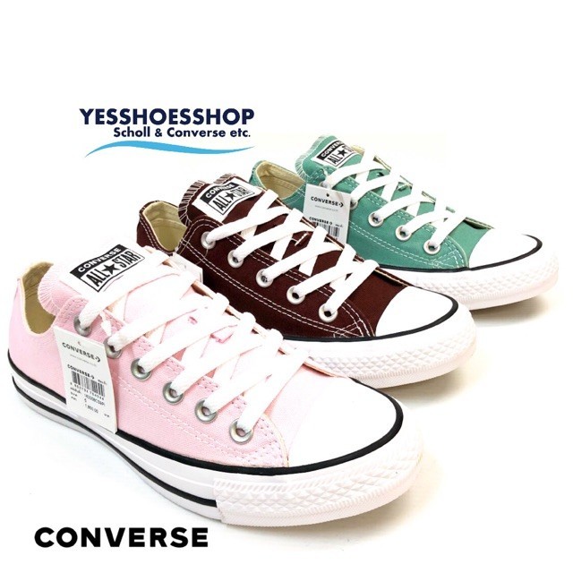 ♞,♘,♙Converse รุ่น All Star Ox สีชมพู,ม่วงและเขียว สินค้าลิขสิทธิ์แท้สำหรับหญิงและชาย รองเท้า Hot s