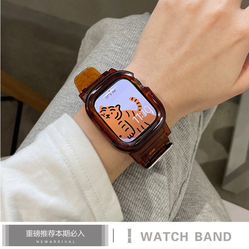 สายนาฬิกาข้อมือ แบบใส สําหรับ Apple Watch 7 6th Generation iwatch5 1 2 3 4 se Glacier One