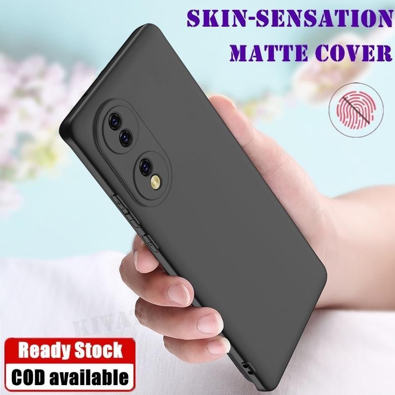 สําหรับ Honor 70 FNE-NX9 กรณี Matte สีดํา Slim Fit ยืดหยุ่นซิลิโคนนุ่ม TPU Cover
