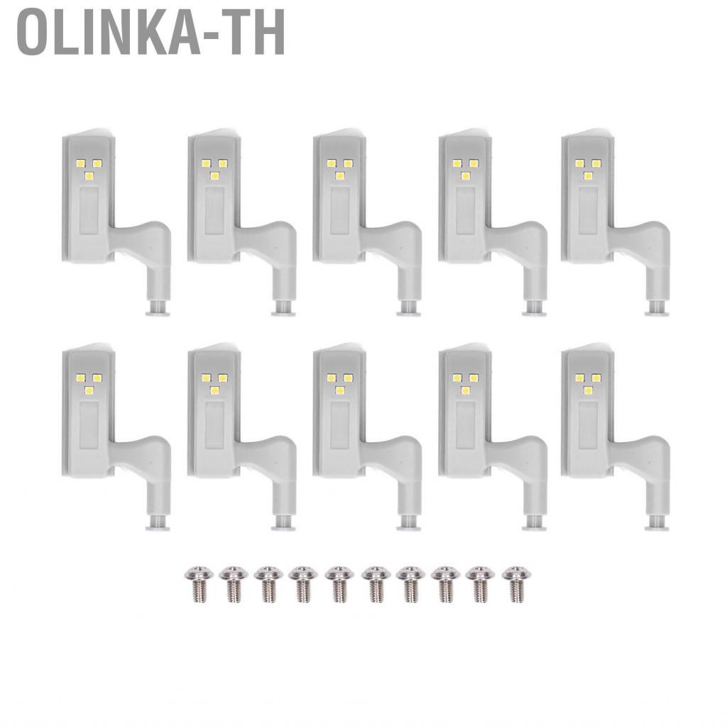 Olinka-th 10x LED Cabinet Inner Hinge Sensor Light Bedroom Closet Wardrobe Night