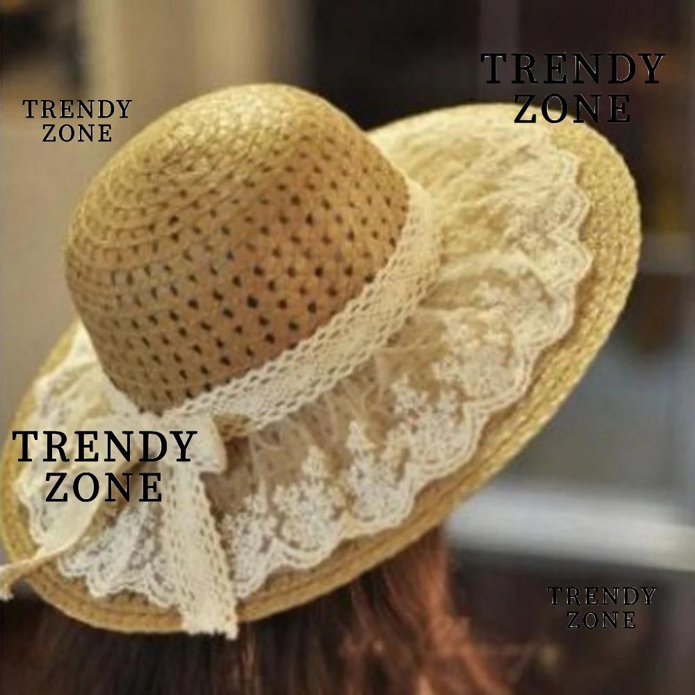 Trendyzone หมวกฟางสาน แฮนด์เมด น้ําหนักเบา ระบายอากาศ ทนต่อการสึกหรอ เหมาะกับเดินชายหาด แฟชั่นฤดูร้อน สําหรับแม่ และลูก
