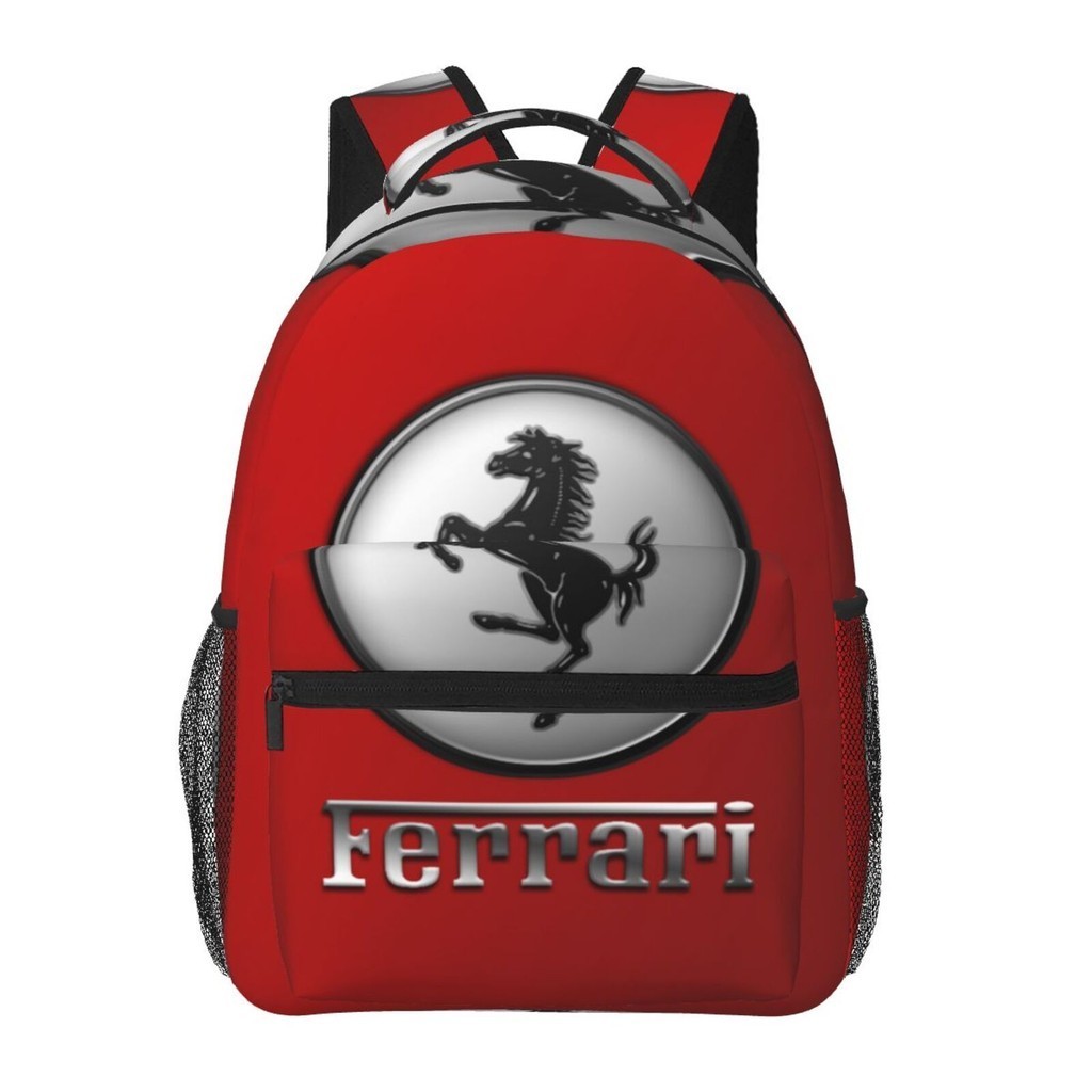 Ferrari กระเป๋าเป้สะพายหลังลําลอง กระเป๋านักเรียน ความจุขนาดใหญ่ แฟชั่นสําหรับทุกเพศ