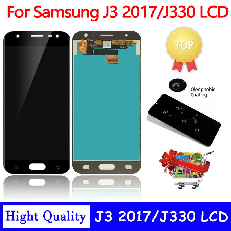SAMSUNG 5.0 "สําหรับSamsung J3 2017 J330 J330FN SM-J330FNจอแสดงผลLCD Touch Screen Digitizer Assembly