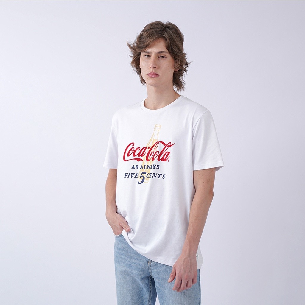 Putih [HOT]เสื้อเชิ้ตแขนสั้น Coca-cola LIN000458ไวท์ซี