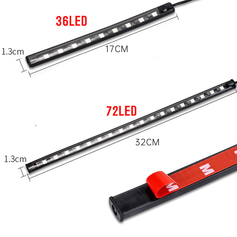 Rgb APP LED รถจักรยานยนต์ รถยนต์ บรรยากาศเท้า ไฟรีโมทคอนโทรล ยืดหยุ่น กันน้ํา ควบคุมเสียง 12V แถบโคมไฟตกแต่ง Moto
