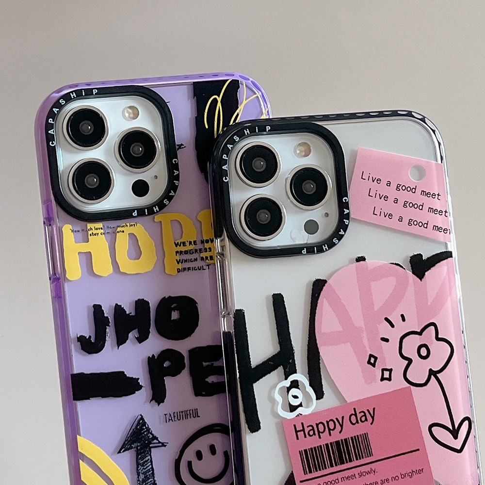 เคสโทรศัพท์มือถือแบบนิ่ม กันกระแทก ลายหน้ายิ้ม สีดํา สําหรับ iPhone 15ProMax 15Pro 15Plus 15 14 13 12 11 Pro Max - รูปที่ 5