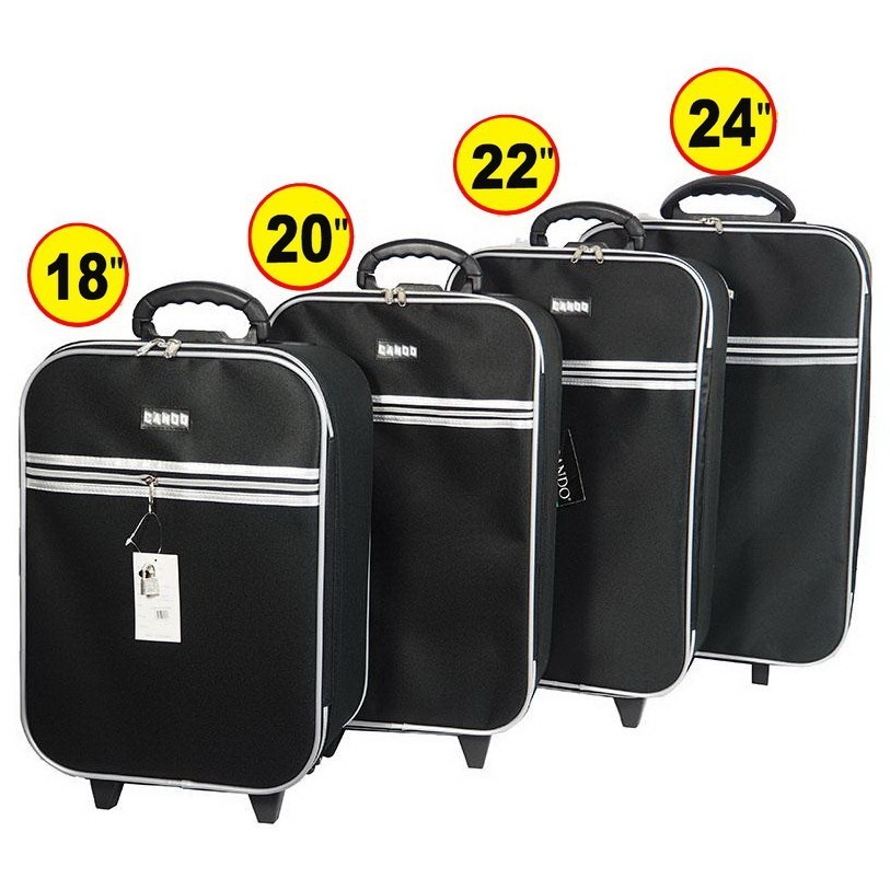 กระเป๋าเดินทาง ❌ใบใหญ่ 24 นิ้ว❌กระเป๋าเดินทางล้อลาก Cando แบบหน้าเรียบ 2 ล้อ รุ่น F1177 ขนาด 24 นิ้ว Black/สีดำ