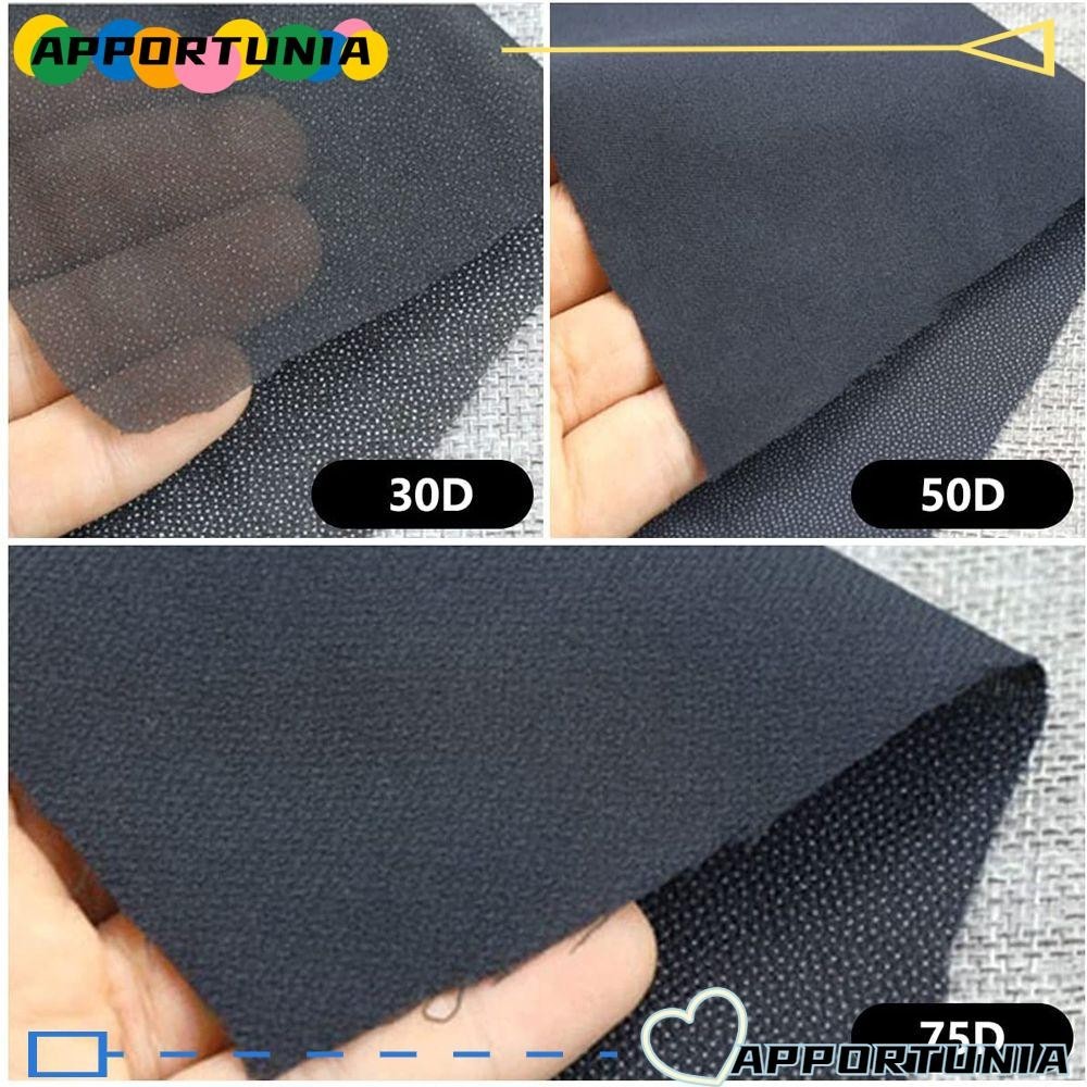 Apportunia แผ่นผ้าโพลีเอสเตอร์ 30D 50D 75D มีกาวในตัว อุปกรณ์เสริม สําหรับเสื้อผ้า