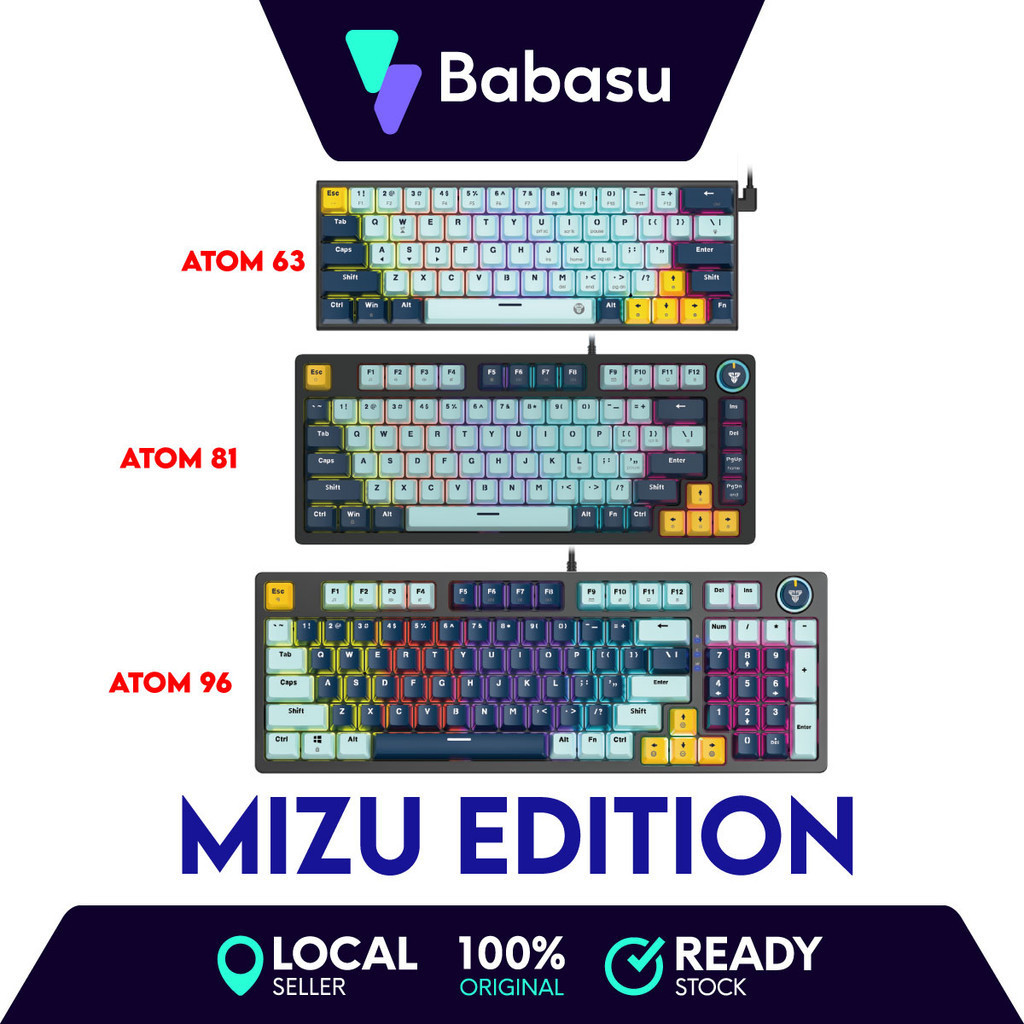 Fantech ATOM Mizu Series Gaming Mechanical Keyboard 60% 75% 95% ATOM 63 81 96 Hotswappable 3 Pin