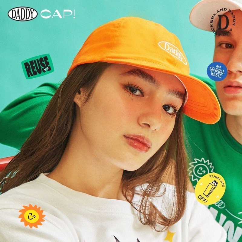 หมวกแฟชั่น DADDY | Daddy Cap! Orange หมวกแก๊ปสีส้ม ปักลายDaddy