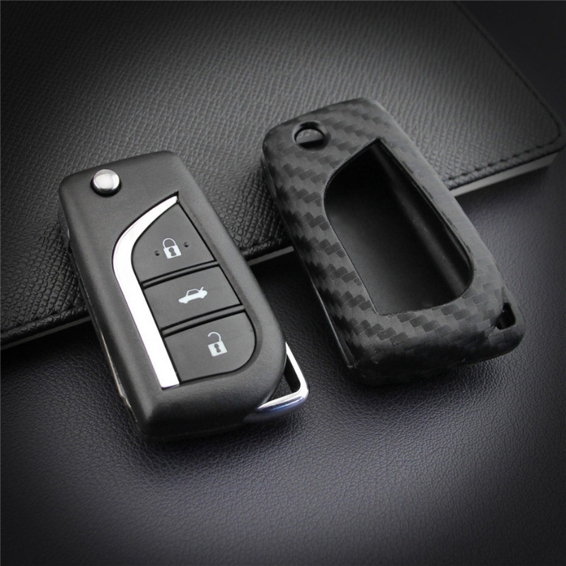 เคสกุญแจรีโมทรถยนต์ คาร์บอนไฟเบอร์ สําหรับ Toyota Fortuner Innova Corolla Camry Chr C-hr Rav4 Avensis Verso Auris Aygo Yaris Hilux Vellfire Revo Altis ราคา ถูกที่สุด ดีลบีเคเค แกลเลอรีภาพที่ 4