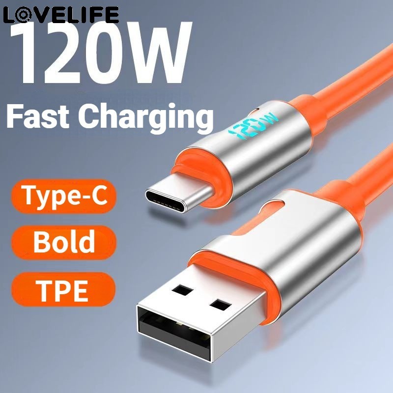 [ใหม่] สาย USB Type-C - พร้อมจอแสดงผลดิจิตอล Mecha - สายส่งข้อมูล - สายชาร์จเร็ว 120W - ความต้านทานการดัด, ความต้านทานการสึกหรอ - สายเคเบิลข้อมูลโทรศัพท์มือถือ