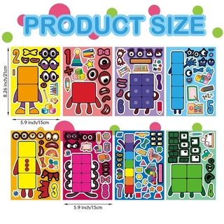 8PCS CartoonDigital Pencil People Stickers Cartoon Creative Stickers Childrens Numberblocks Series Puzzle DIY สติกเกอร์สัตว์น่ารักระเบิดเปลี่ยนสติกเกอร์ปริศนา
