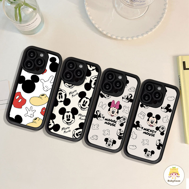 แบรนด์อินเทรนด์ น่ารักการ์ตูน Mickey Mouse Soft สำหรับ iPhone 11 15 12 13 14 Pro Max XR 7Plus 15 8 7 6 6s Plus XS X Max