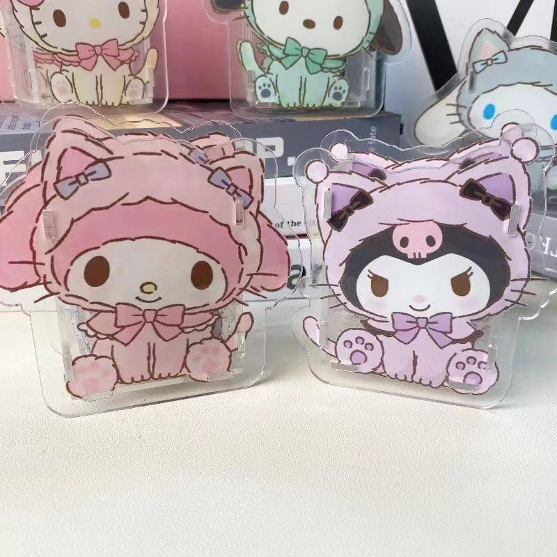 การ์ตูน ทํานอง คิตตี้แคท คุโรมิ อะคริลิคที่ใส่ปากกาน่ารักเครื่องเขียนนักเรียนแปรงแต่งหน้าถังเก็บ