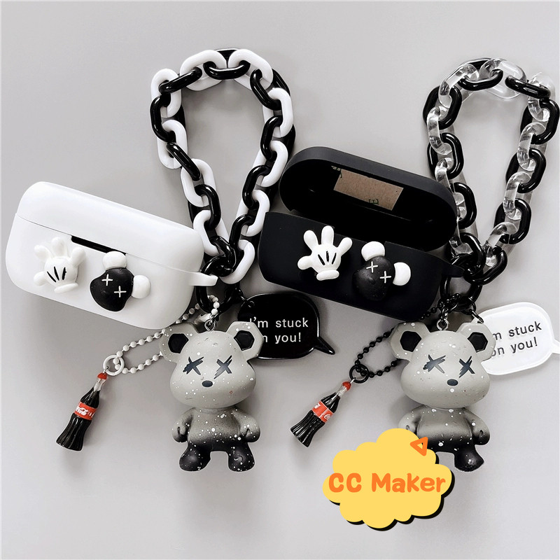 Suitable for Panasonic Technics EAH-AZ100 Case Cute Bear Bracelet Keychain Pendant Technics EAH-AZ10