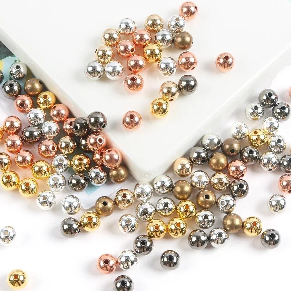 ลูกปัด CCB Spacer สำหรับเครื่องประดับ DIY สร้อยข้อมือและสร้อยคอมีหลายขนาด