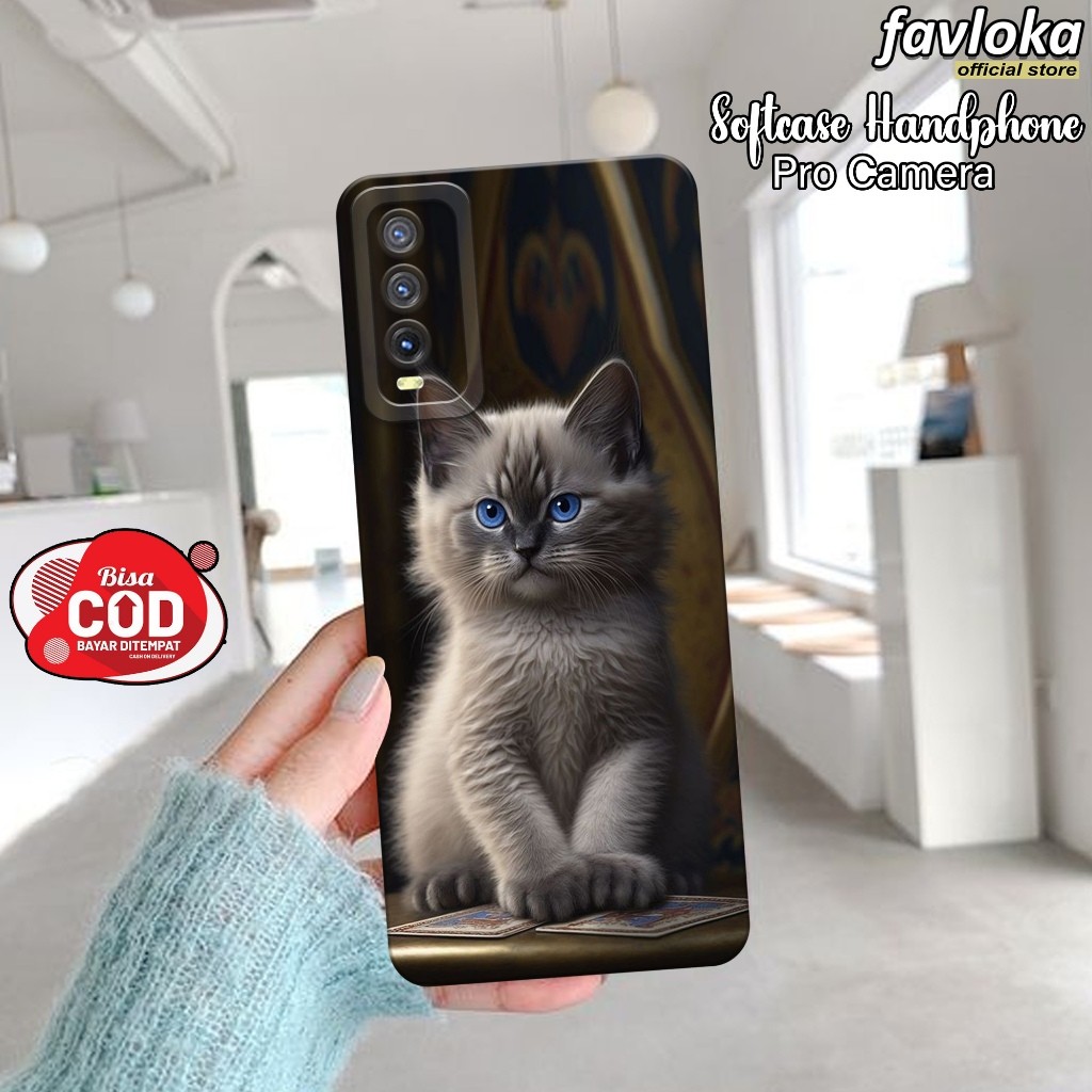 Softcase Hp VIVO Y12S/Y20/Y20S กรณี VIVO Y12S/Y20/Y20S แฟชั่นล่าสุดกรณีแมวน่ารักปลอก VIVO Y12S/Y20/Y