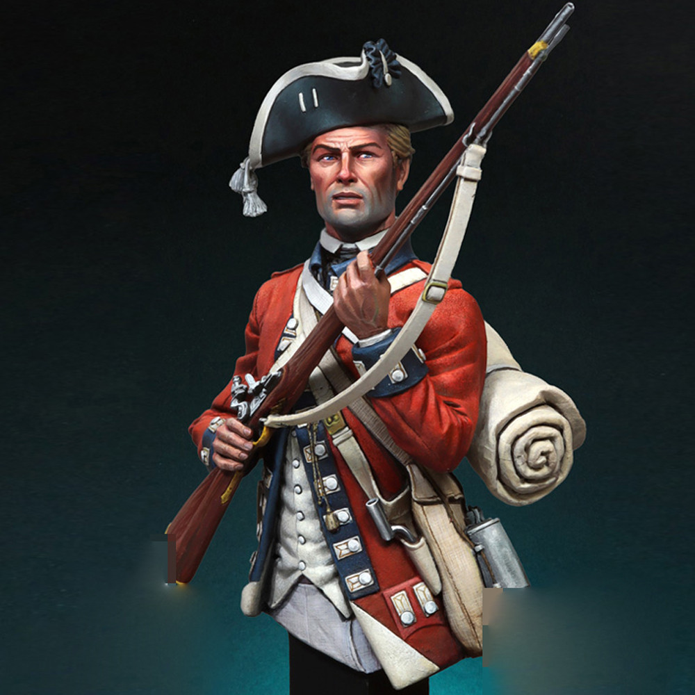 1/12, ส่วนตัว, 8th Regiment of Foot Les Cères, 1776, ฟิกเกอร์โมเดลเรซิ่น Bust, GK, ชุดประกอบและไม่ทา