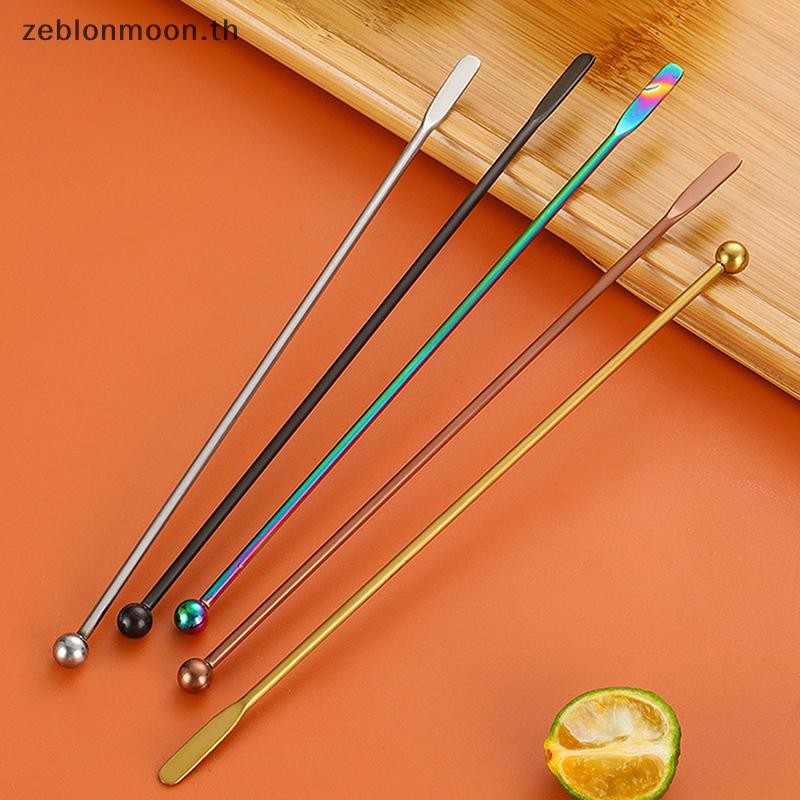 [HM] 304 สแตนเลสสตีลกาแฟกวนแท่งบาร์น้ําผลไม้ Rio Cocktail Creative Mixer Stick แชมเปญ Swizzle Sticks