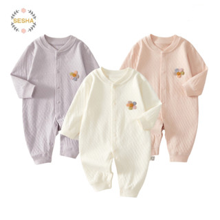 0-18ม ทารกแรกเกิดแขนยาว ชุดจั๊มสูท เด็กสาวผ้าฝ้ายคลานชุดชุดน…