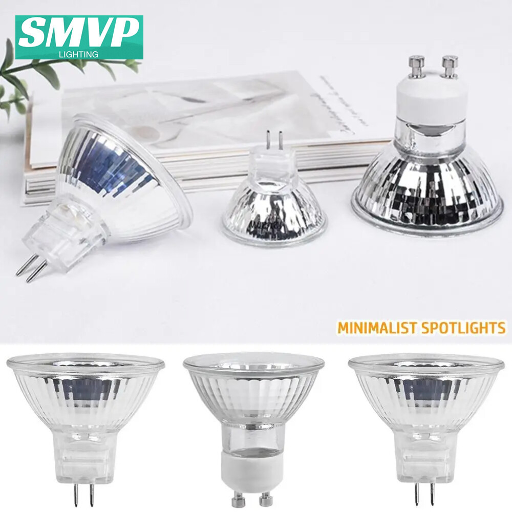 Smvp AC 220V AC/DC 12V หลอดไฟฮาโลเจนโคมไฟถ้วย MR11 MR16 GU5.3 GU10 สปอตไลท์ความสว่างสูง