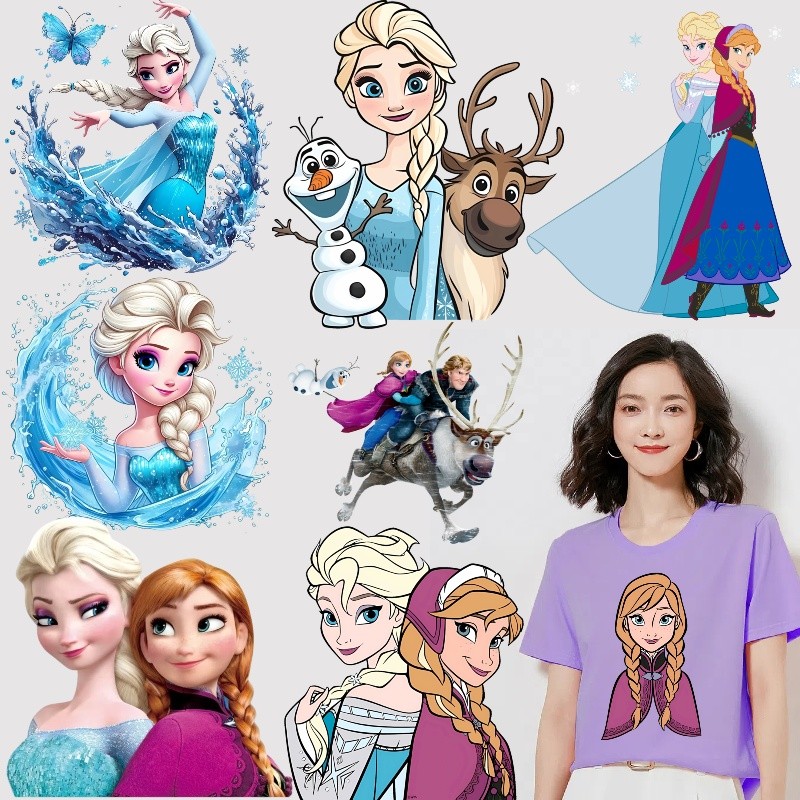 สติ๊กเกอร์ตกแต่งแช่แข็ง เอลซา สติ๊กเกอร์ถ่ายเทความร้อน สติ๊กเกอร์ล้างทําความสะอาดได้ สติ๊กเกอร์ผ้า