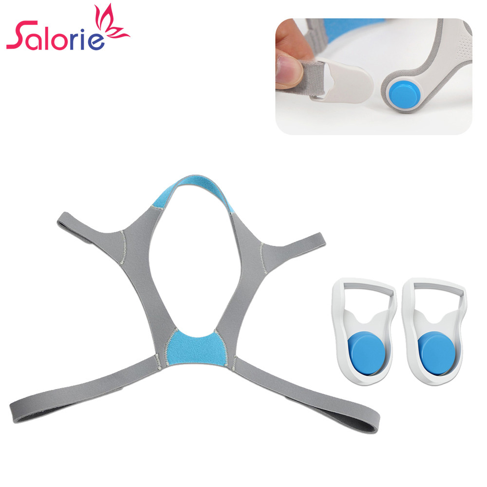 Salorie CPAP Mask Headband Ventilator Strap Headgear & Magnetic Buckle Set สําหรับ AirFit /AirTouch 