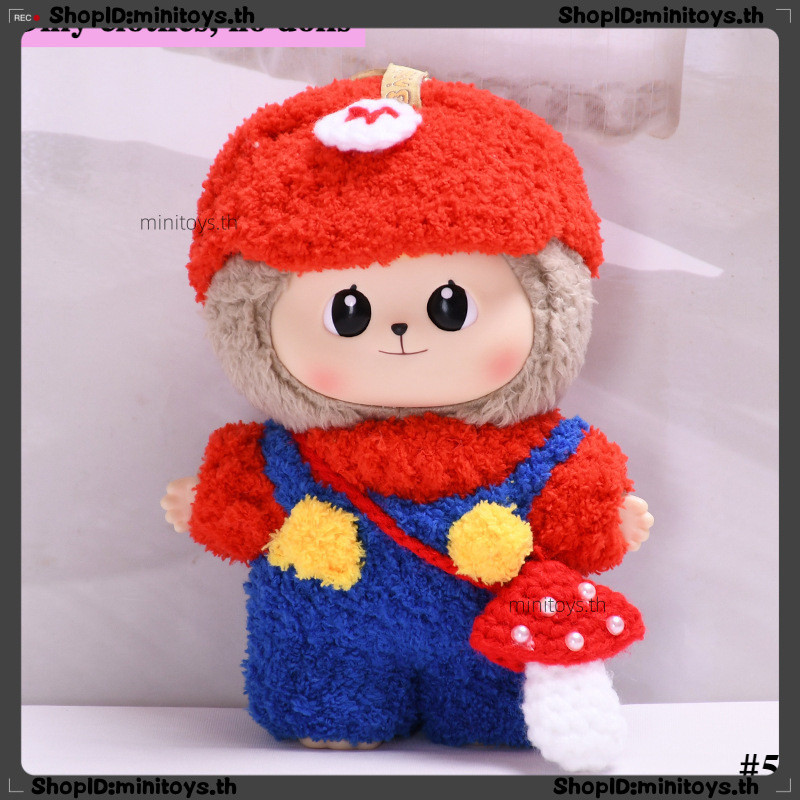 Handmadeเสื้อผ้ามาริโอชุดสี่ชิ้นสําหรับ Bao-ao/labbu V1 V2/Liila Lucky Cat/Ozai/Dora