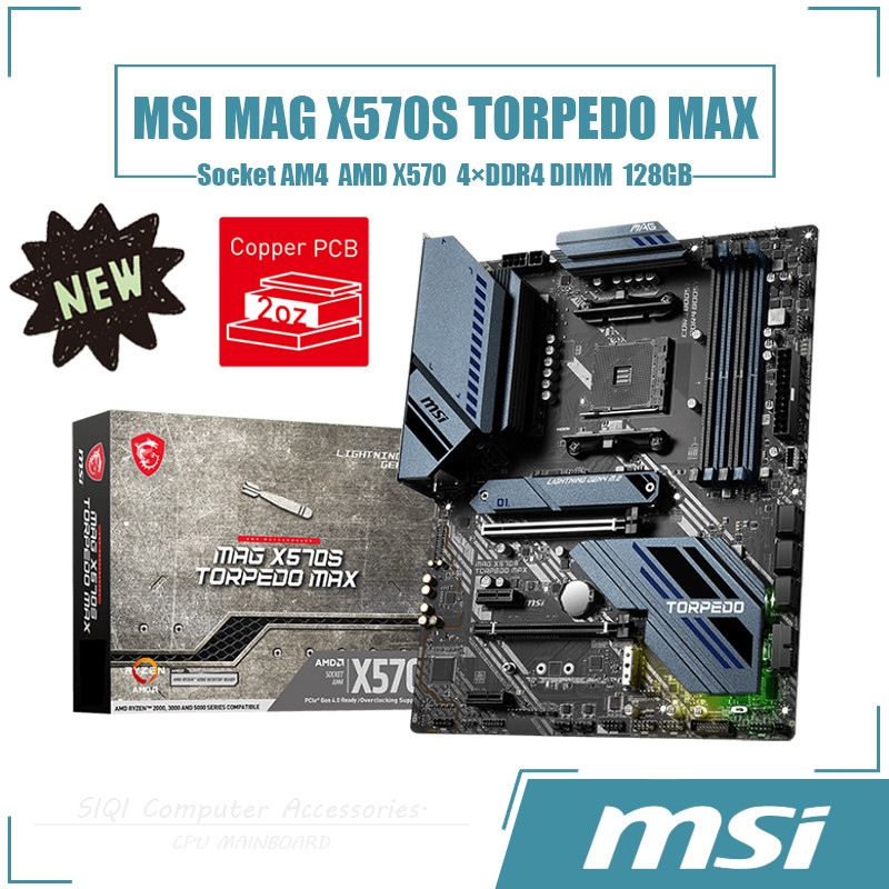 [ใหม่] Msi MAG X570S TORPEDO MAX เมนบอร์ด 4xDDR4 DIMM ซ็อกเก็ต AM4 AMD X570 ชิปเซ็ต ATX 128GB