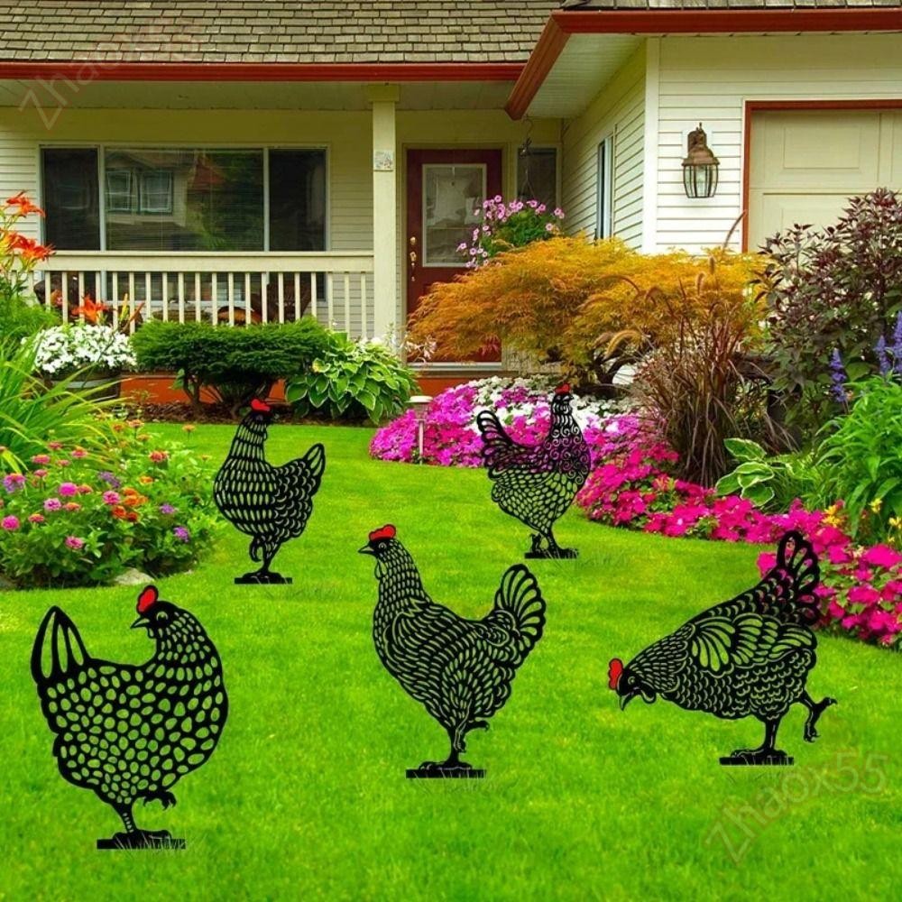 จา็อกซ์55 รูปปั้นไก่, เครื่องประดับสวนพลาสติก ศิลปะลานไก่อะคริลิค, สนามหลังบ้าน ภาพเงา สนามหญ้ากลางแจ้งเครื่องประดับลานเฮ