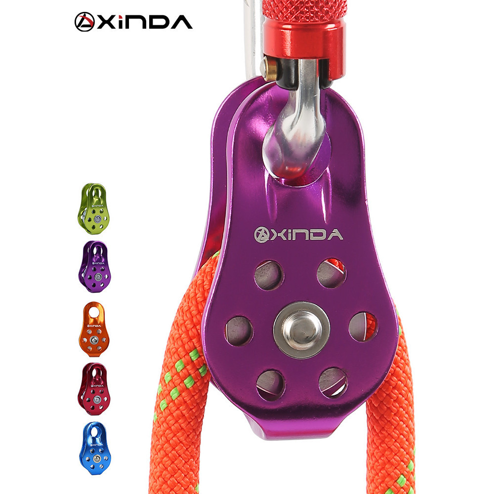 XINDA Rock Climbing Pulley Fixed Sideplate Single Sheave Pulley Outdoor Survival Tool High Altitud T
