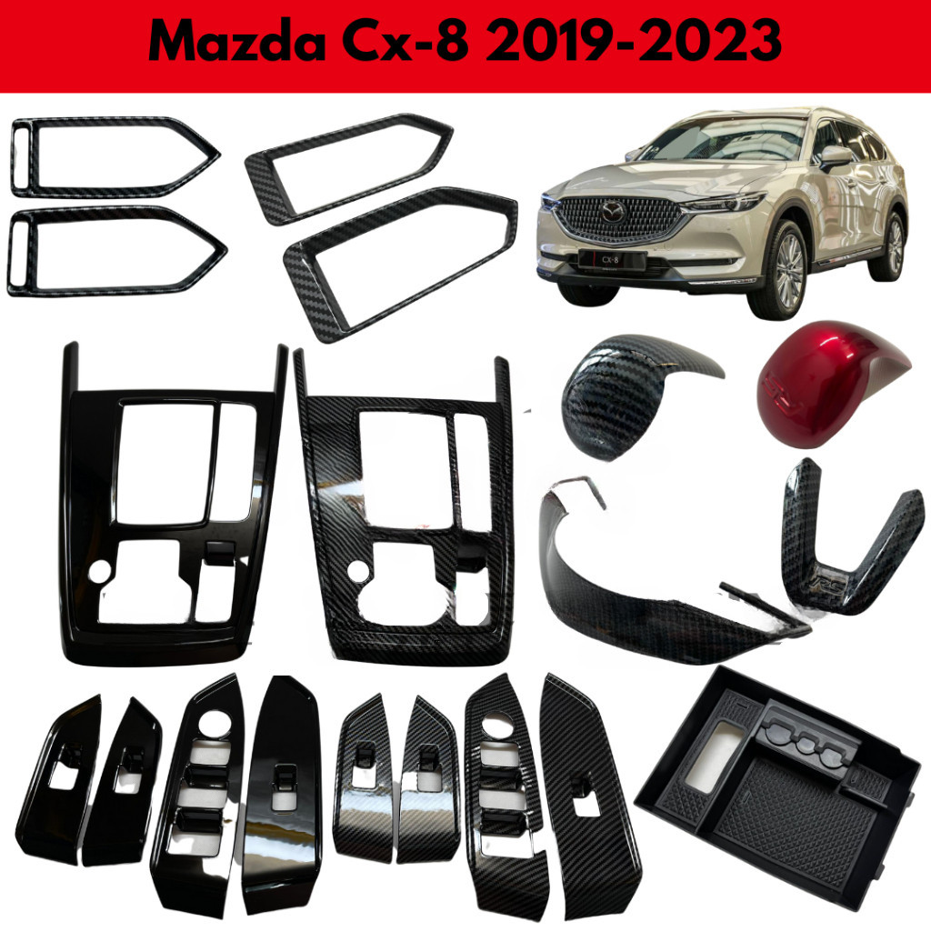 ฝาครอบแผงคาร์บอน สีดํามันวาว สําหรับ Mazda Cx-8 CX8 KG 2019-2024