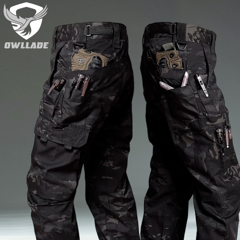 Eaglade กางเกงคาร์โก้ยุทธวิธีสําหรับผู้ชายสีเขียวกันน้ํา JTJKC