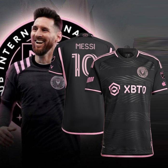 เสื้อยืดแขนสั้น ลายทีมชาติฟุตบอล Inter Miami CF Away Lionel Messi Jersey YP2 2023-2024 สําหรับผู้ชาย