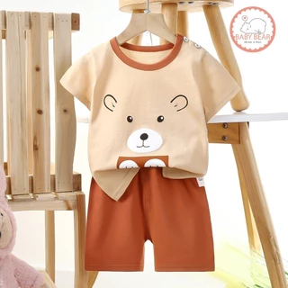 เสื้อผ้าเด็ก ชุดเซทเสื้อแขนสั้น+กางเกงขาสั้น ผ้าcotton อายุ 6เดือน-3ปี