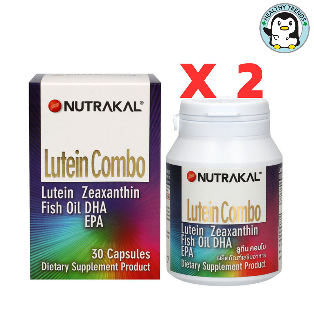 (แพค 2 ขวด) Nutrakal Lutein Combo (ลูทีน, ซีแซนทีน, น้ำมันปลา)  ผลิตภัณฑ์เสริมอาหาร ลูทีน คอมโบ 30 แคปซูล [HT]