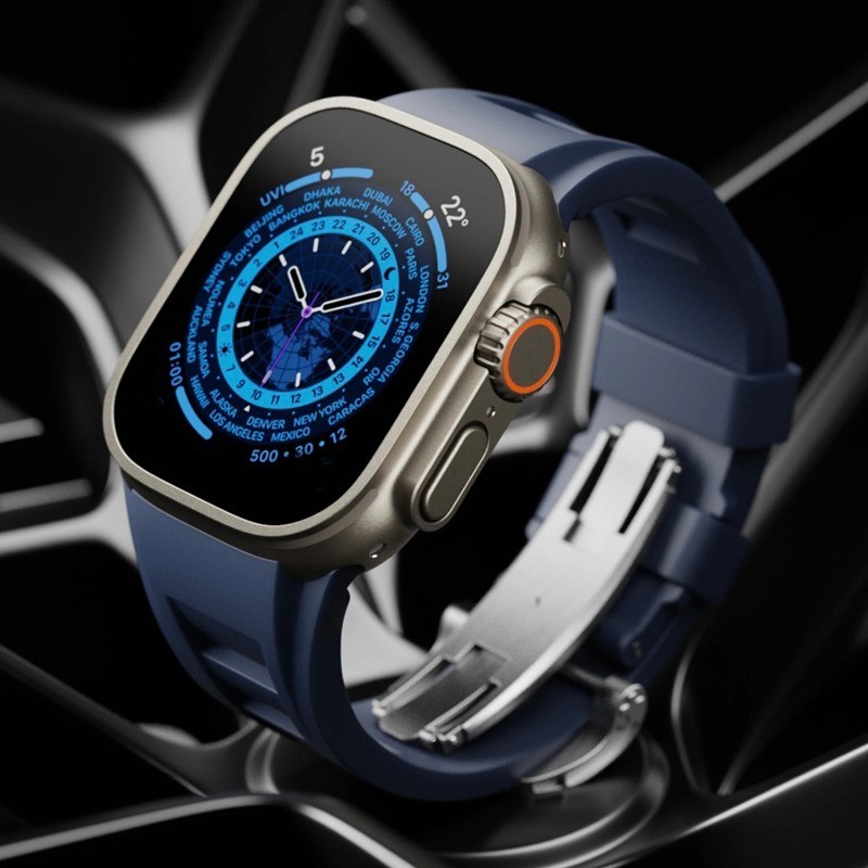 สายนาฬิกาข้อมือ ยางซิลิโคนนิ่ม สําหรับ iWatch Ultra 2 1 49 มม. 45 มม. 44 มม. 42 มม. iWatch Series 9 8 7 6 5 4 3 SE